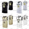 Gla Thr 10 Darius Garland Vanderbilt Commodores College Basketball Jersey Darius Garland Blanc Noir Jaune Maillots de basket-ball