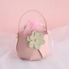 Emballage cadeau 10 pièces créatif petite fleur en cuir à main panier de bonbons vacances mariage exquis mignon boîte avec sac de fil