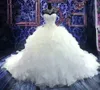 Dubai Luxury Ball Roose gelinlik artı Beden Şapel Tren Sevgilim Vestido De Novia Apliked Gelin Gelinlikleri Özel Yapım