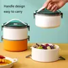 Din sets Sets All-In-One stapelbare Bento Lunch Box Gezond materiaal Container Plastic opslag met deksels Magnetron