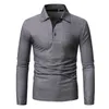 Erkek Tişörtleri Uzun Kollu Tişörtler Erkekler Sonbahar Kış Tartış Boyun Gömlek Top Tees Giyim Katı Bluz Spor Gündelik T-Shirts 2022