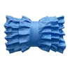 Pillow Bow Pillowcase Solid Color Silky Backrest Cover 30X50cm For Home Decor Luxury Ruffle Sofa Lumbar Case Funda Cojin