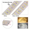 Strips drie rij 276 LED's/m 2835 LED -strip 220V 240V EU uk plug waterdicht Super Brighter Flexible Tape Lint Light