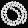 Quality Natural Stone White Turquoise Round Loose Beads 8 10 12mm For Jewelry Making DIY Charm Bracelet 15" Wholesale BY904