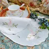 Table Mats White Cotton Lace Embroidery Place Mat Christmas Pad Cloth Placemat Cup Napkin Doily Kitchen Accessories