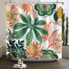 Shower Curtains Tropical Green Plant Waterproof Fabric Bathroom Curtain With Hooks Boho Botanical Leaf Palm Tree Bath