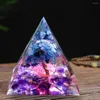 Decorative Figurines 5cm Orgonite Pyramid Energy Converter Emf Protect Lucky Gather Wealth Prosperity Home Decor Stone Crystal Ornament Gift