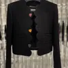 2022 nueva chaqueta de tops para mujeres abrigo negro amor negro lana peque￱a fragante diosa abrigo