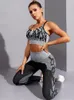 Women's Two Piece Pants CHRLEISURE Sport Fitness Suit Push Up Bra Camouflage Cross Vest For High Waist Leggings Set Women