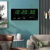 Wandklokken Luminous digitaal alarm per uur chiming temperatuur datum kalendertabel elektronische LED -decoratie met plug 220930