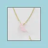 Pendant Necklaces Handmade Opal Crystal Blue Moon Pendant Necklace Resin Crescent Jewelry For Women Girlfriend Lovely Minima Yydhhome Dht3V