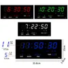 Wall Clocks Luminous Digital Alarm Hourly Chiming Temperature Date Calendar Table Electronic LED Decoration with Plug 220930