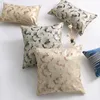 Pillow Cover Chinese Classic Style Jacquard Yarn-dyed Ginkgo Leaf For Sofa Bedroom Home Decoration Case