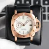 Pam Mens Automatic Watches 42mm White Color Dial 2555 Mechanical Leather Belt 316L Fine Steel Unisex2920