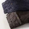 Pantaloni da uomo 2022 Autunno Inverno Uomo A Righe Cotone Lino Traspirante Ritagliata Vita Elastica Pantaloni Casual Retrò Marrone Abbigliamento Da Lavoro H005