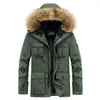 Heren down winter heren fleece parka jas katoen multi-pocket outdoor capuchon casual dikke jas 5xl 6xl