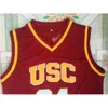 Gla C202 Brian Scalabrine # 24 USC Trojans University of Southern California College Basketball Jerseys Double couture Nom et numéro Expédition rapide