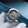 럭셔리 디자이너 시계 기계식 시계 자동 운동 사파이어 거울 44mm 고무 스트랩 패션 방수 손목 시계