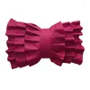 Pillow Bow Pillowcase Solid Color Silky Backrest Cover 30X50cm For Home Decor Luxury Ruffle Sofa Lumbar Case Funda Cojin