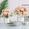 Decorative Flowers Artificial Fake Peony Silk Hydrangea Bouquet Decor Plastic Carnations Realistic Flower Arrangements Wedding Decoration