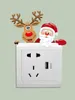 Christmas Decorations Wall Switch Removable Stickers Cartoon Santa Elk Snowman Creative Home Decoration Ornaments Year 2022 Navidad