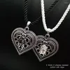 Choker Vintage Silver Heart Necklace Pendant Shiny Oval Glass Crystal Edelweiss Women Party Oktoberfest Costum Jewelry