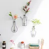 クリエイティブウォールデコレーションハンギング花瓶の家の装飾アイアンワイヤーガラス水植える花瓶リビングルームパーティーの装飾的な花vase th0503