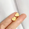 Fashion gold heart earrings women rose stud couple stainless steel jewelry designer earring woman accessories cute size halloween wedding party gifts