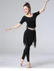 Стадия ношения живота танцев брюки латинская танцевальная юбка модальное платье нерегулярные брюки для женщин