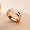 Wedding Rings Rose Gold Color White Black Charm Ring For Woman Man Custom Engrave Name Jewelry 316L Stainless Steel Never Fade