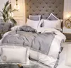 Grey and white fashion designer bedding cover Winter velvet sheet duvet pillowcase queen size comforter cover