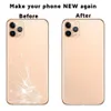 Для iPhone мобильный телефон корпус батарея заднего стеклянного корпуса с задней крышкой большой отверстия с наклейкой 13 12 11 Pro Max XS XR X 8 Plus