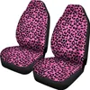 Car Seat Covers Pink Leopard Print Pair 2 Front Cover For Protector Accessory Animal