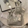 New Women Designers 2pcs/set armpit Diamonds Bag Crossbody Luxurys Leather Shoulder Bags Diamond Totes Handbags Underarm Purses