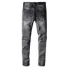 Mens Designer Balman Jeans Ejressad Ripped Biker Slim Fit Motorcykelcyklister Denim för män S Fashion Mans Black Pants Pour Hommes