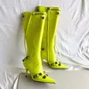 Bottes à clous en métal, 22 magnifiques bottes à rivets de style pop, fermeture éclair latérale, toutes les 4 couleurs de l'année, tendance à la mode 2023