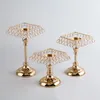 Canciers 1PCS Square Style Crystal Holder Home Decor Gold Candelabra Modern Wedding Table Decoration