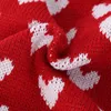 Abbigliamento per cani Gatto Maglione lavorato a maglia Abito Maglione Stampa amore Cuccioli Maglioni Cappotto Abiti caldi invernali Rosso Rosa