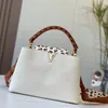 Borse a tracolla con patta leopardata Borsa a tracolla a tracolla Borse da donna Borsa Clemence in vera pelle di vacchetta Tracolla larga rimovibile Borsa hardware dorata