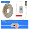 Strips DC 5V Hand Sweep Sensor LED Flexible Tape USB Cable Powered Ribbon Diode Lights 5M For Kitchen Cabinet Lamp