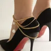 Anklets 1PC Multi-Layer Chain High Heel Shoe Jewelry for Women Simple Pearl Pendant Foot Ankle Beach Sandaler Summer 2022