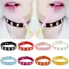 Choker punk gotiska smycken hip-hop lady skalle pu l￤der krage rem skelett kvinnor halsband