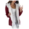 Trench Coats Femme Kalenmos Four-couleur Plus Velvet Woman Parkas Cardigan Couleur solide Veste de veste en peluche