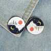 Yinyang Day Night Sun Moon Brosch Pins Emamel Lapel Pin For Women Men Top Dress Cosage Fashion Jewelry Will and Sandy