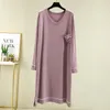 Women's Sleepwear Women Modal Nightdress Long Sleeve Homewear Casual Loose Nightwear Home Dressing Gown Nightgown Soft