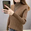 Women's Sweaters Autumn Winter Knitted Jumper Tops Turtleneck Pullovers Casual Women Shirt Long Sleeve Tight Sweater Girls 2022