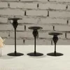 Candle Holders Set Of 3Pcs Matte Black Stand For Living Room Dinning Heavy And Sturdy Table Decoration Stable Base