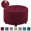 Pokrywa krzesełka Jacquard Osman Stool Cover Elastyczne okrągłe podnóżka sofa podnóżka do mycia fotela do mycia fotela
