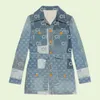 Costumes pour femmes Blazers Vintage New Full retro Piste banquet Cocktail Rarefinds Imprimer Denim Patchwork Veste Denim manteau Conjuntos De Falda Deux Pièces Ensembles G001