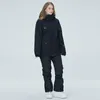 Skianzüge Skianzug Winter Herren Damen Einfarbige Schneejacke Warme, winddichte, verdickte Snowboardhose, wasserdichtes Alpine-Set